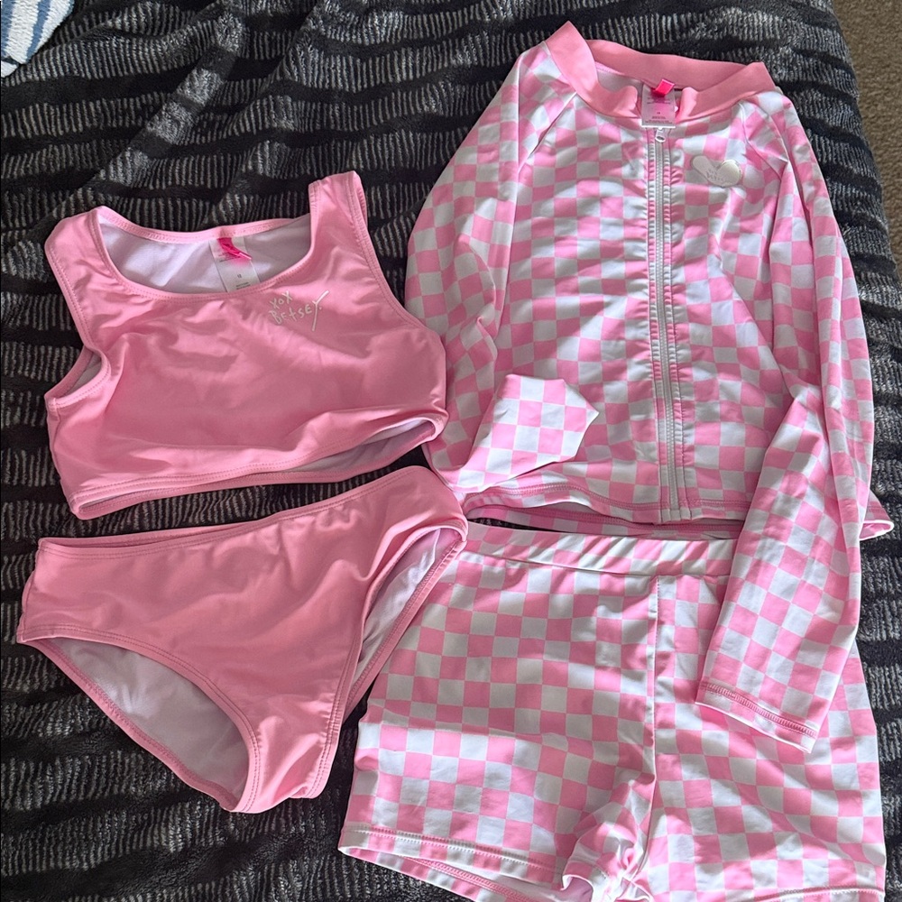 Betsey Johnson Pink Kids Swim Bikini Set